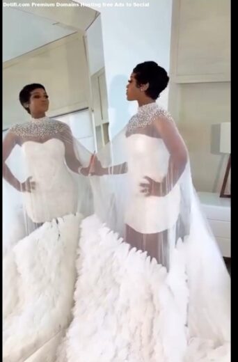 Chioma Adeleke stuns in wedding dress as she and Davido hold white wedding in Miami today