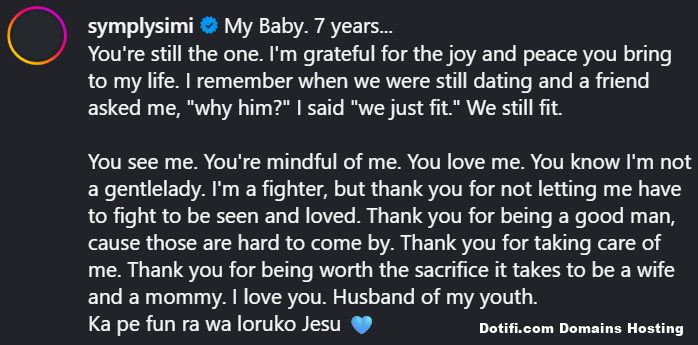 Adekunle Gold and Simi celebrate 7 years of marriage with heartfelt love notes